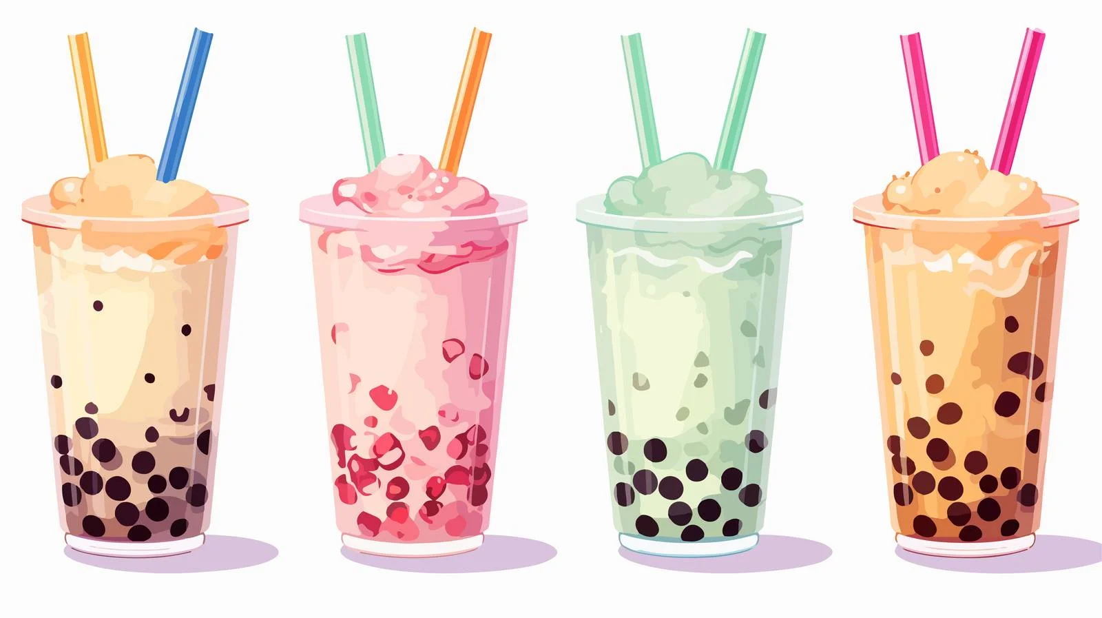 Pearl Milk Tea Menu Vector Illustration — free download from Dotvec