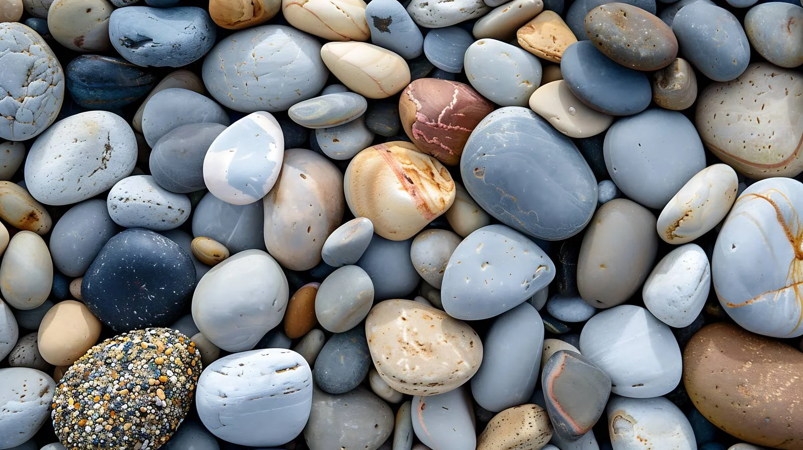 Rounded Pebble Beach Stones Natural Background — free download from Dotvec
