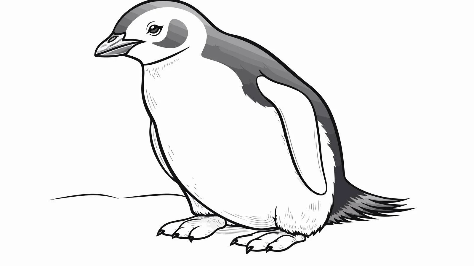 Penguin Outline Drawing for Web Design — free download from Dotvec