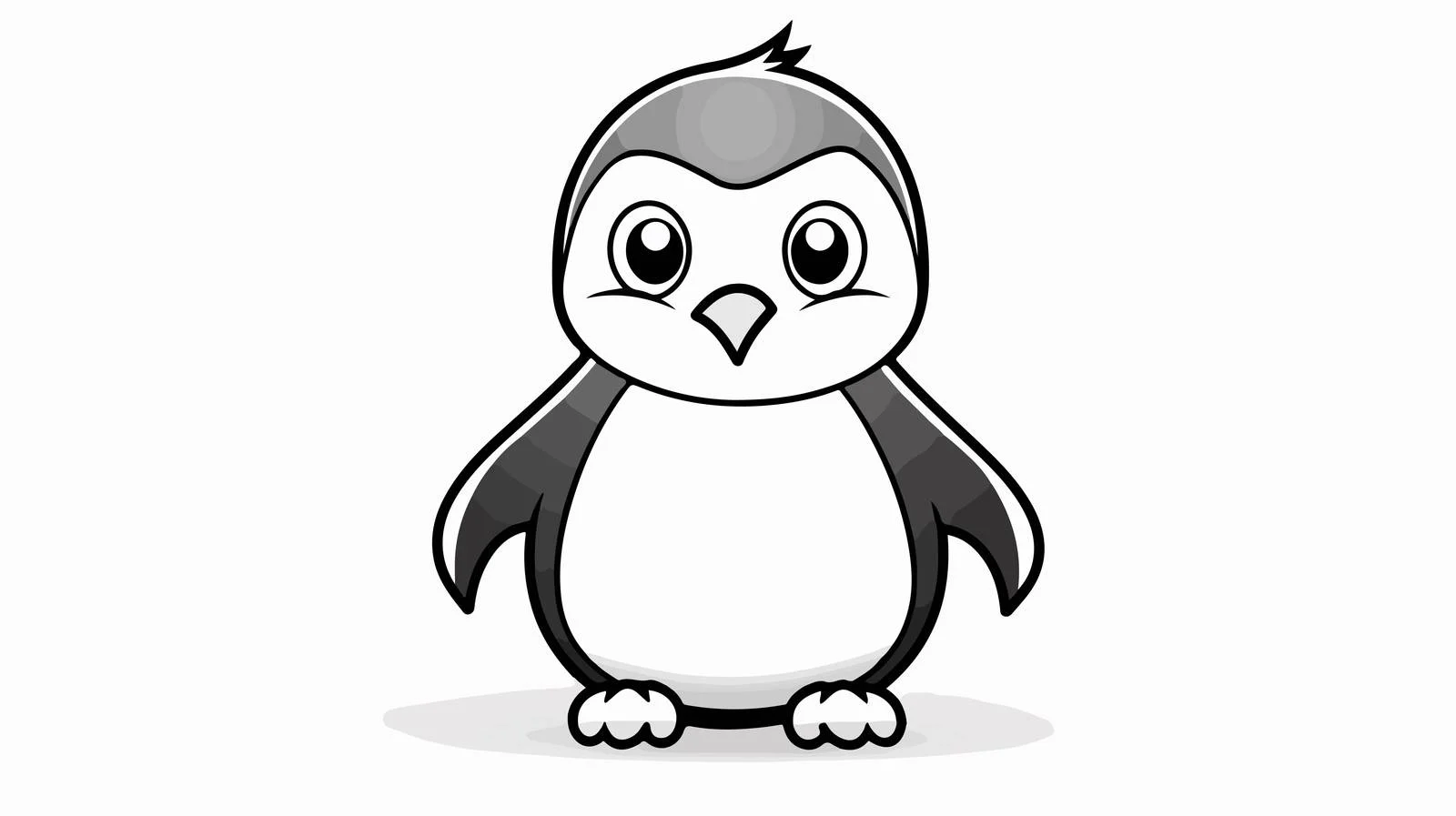 Penguin Outline Drawing for Web Design — free download from Dotvec