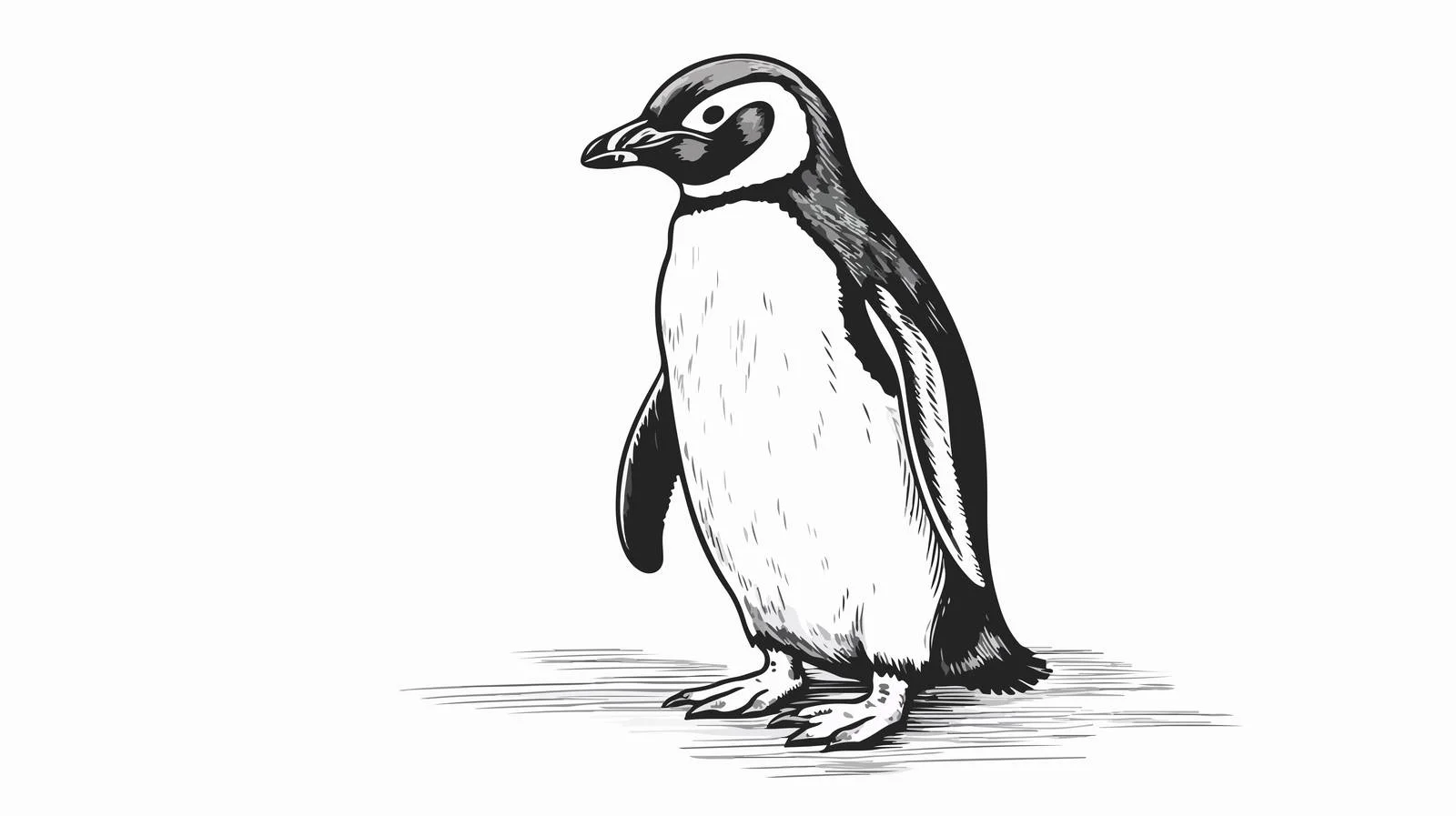Penguin Head Sketch Engraving Portrait — free download from Dotvec