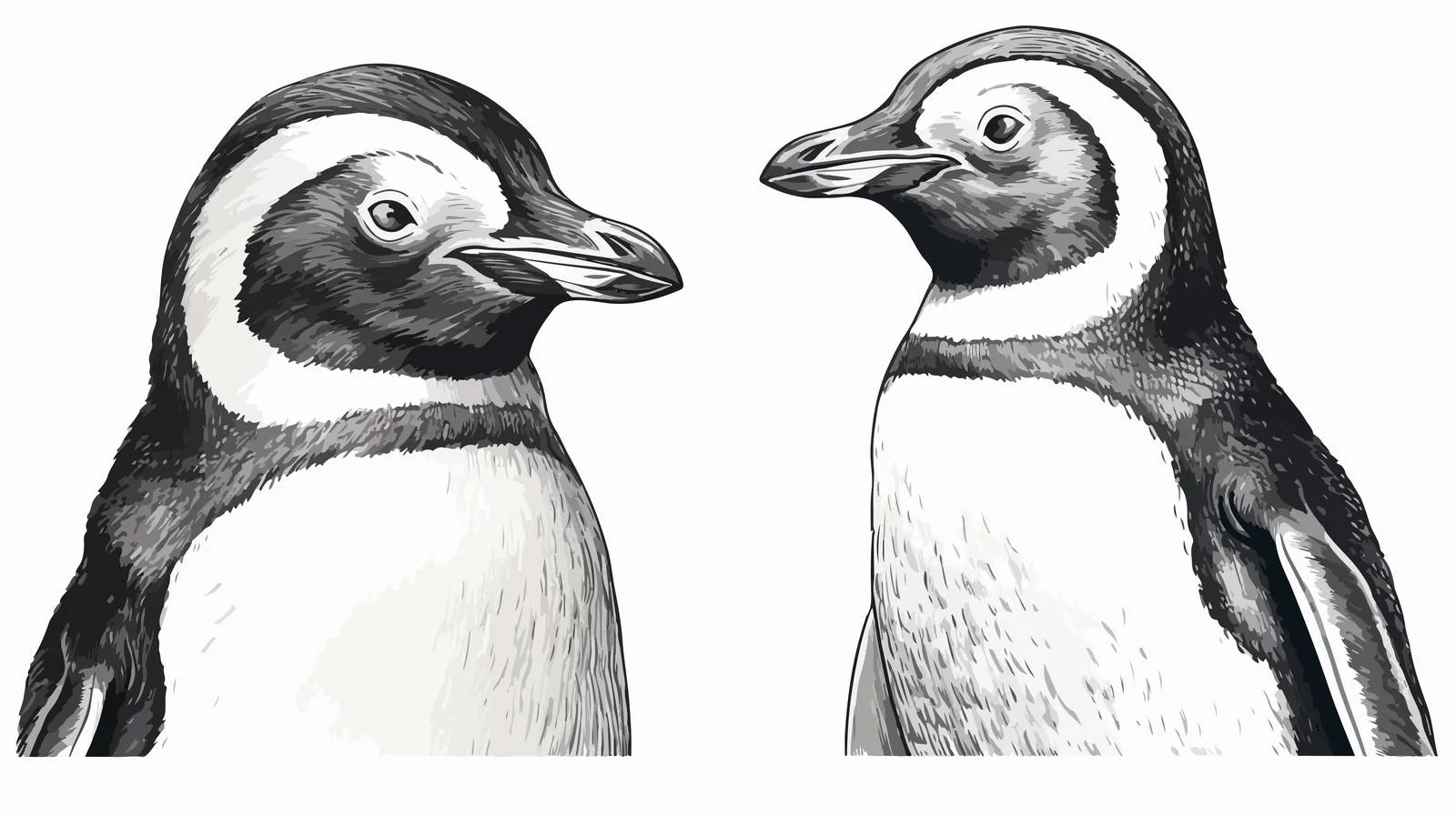 Hand-Drawn Penguin Portrait Sketch — free download from Dotvec