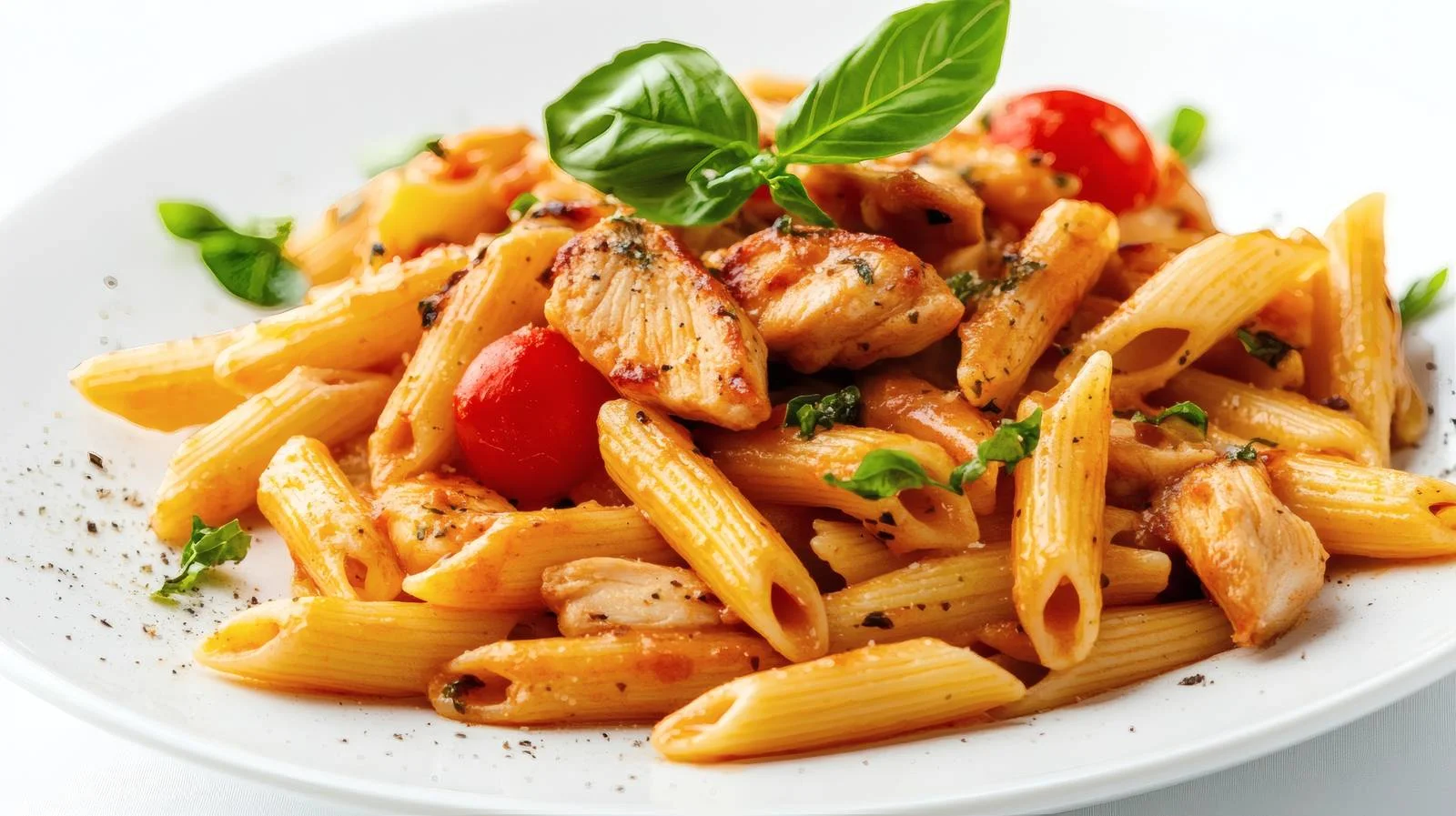 Savory Penne Pasta Chicken White Background — free download from Dotvec