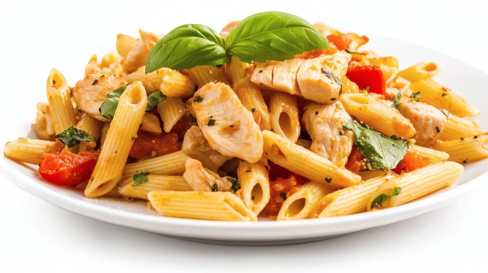 Chicken Penne Pasta on White Background — free download from Dotvec