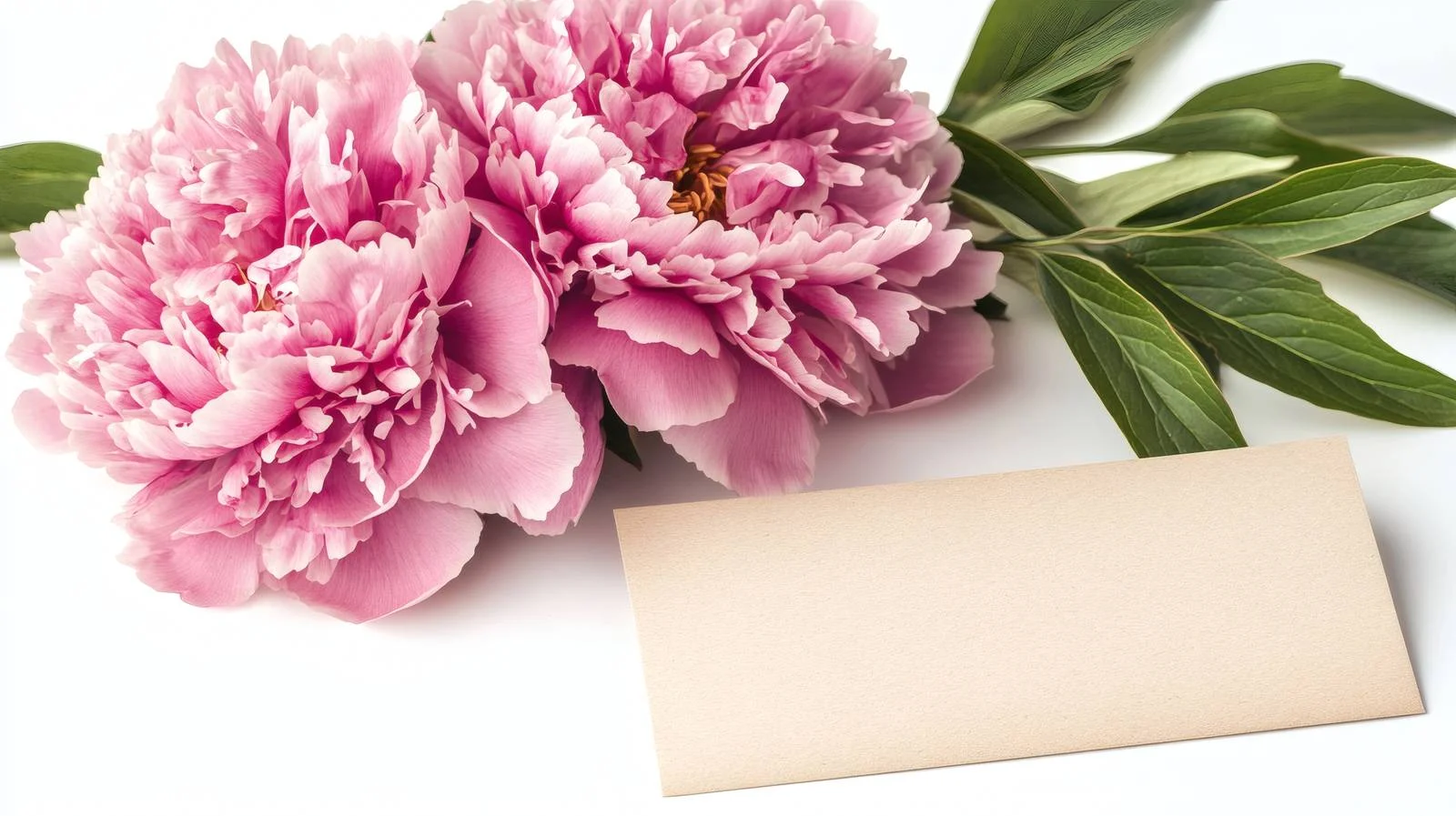 Elegant Peony Flowers and White Empty Cards — free download from Dotvec