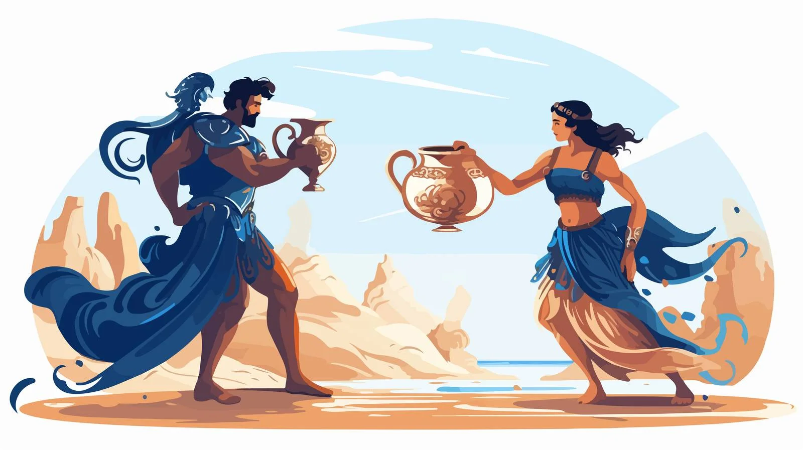 Ancient Greek Myth: Perseus and Andromeda — free download from Dotvec