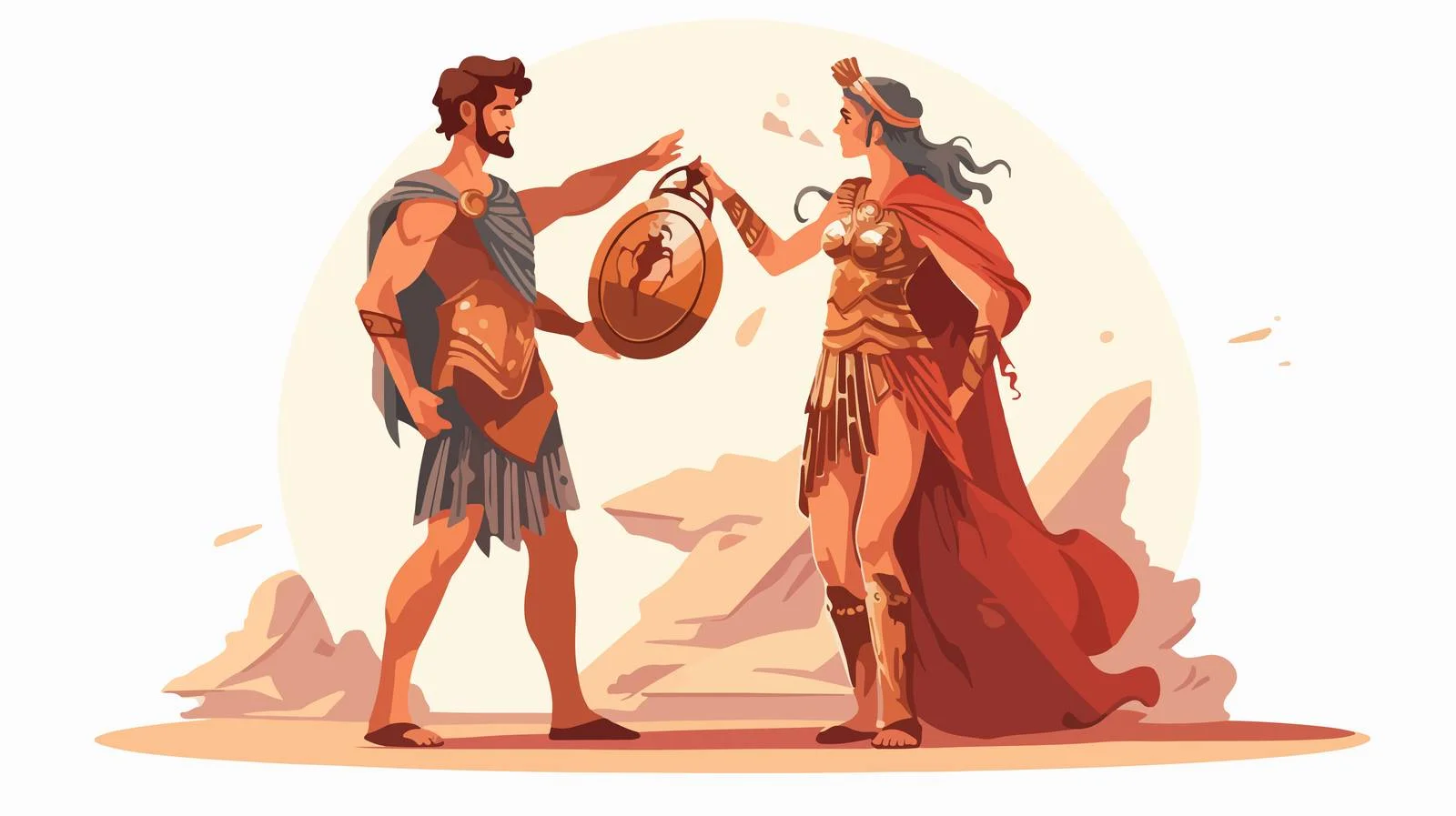 Perseus & Andromeda Mythology Artwork — free download from Dotvec