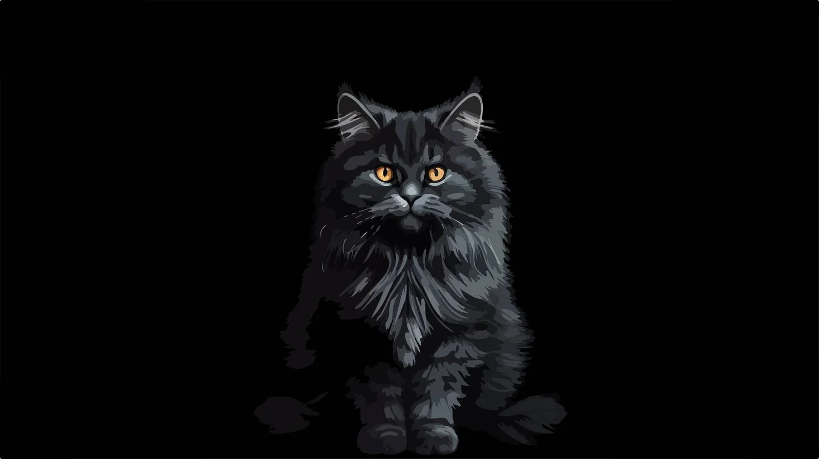 Fluffy Persian Cat Sketch — free download from Dotvec