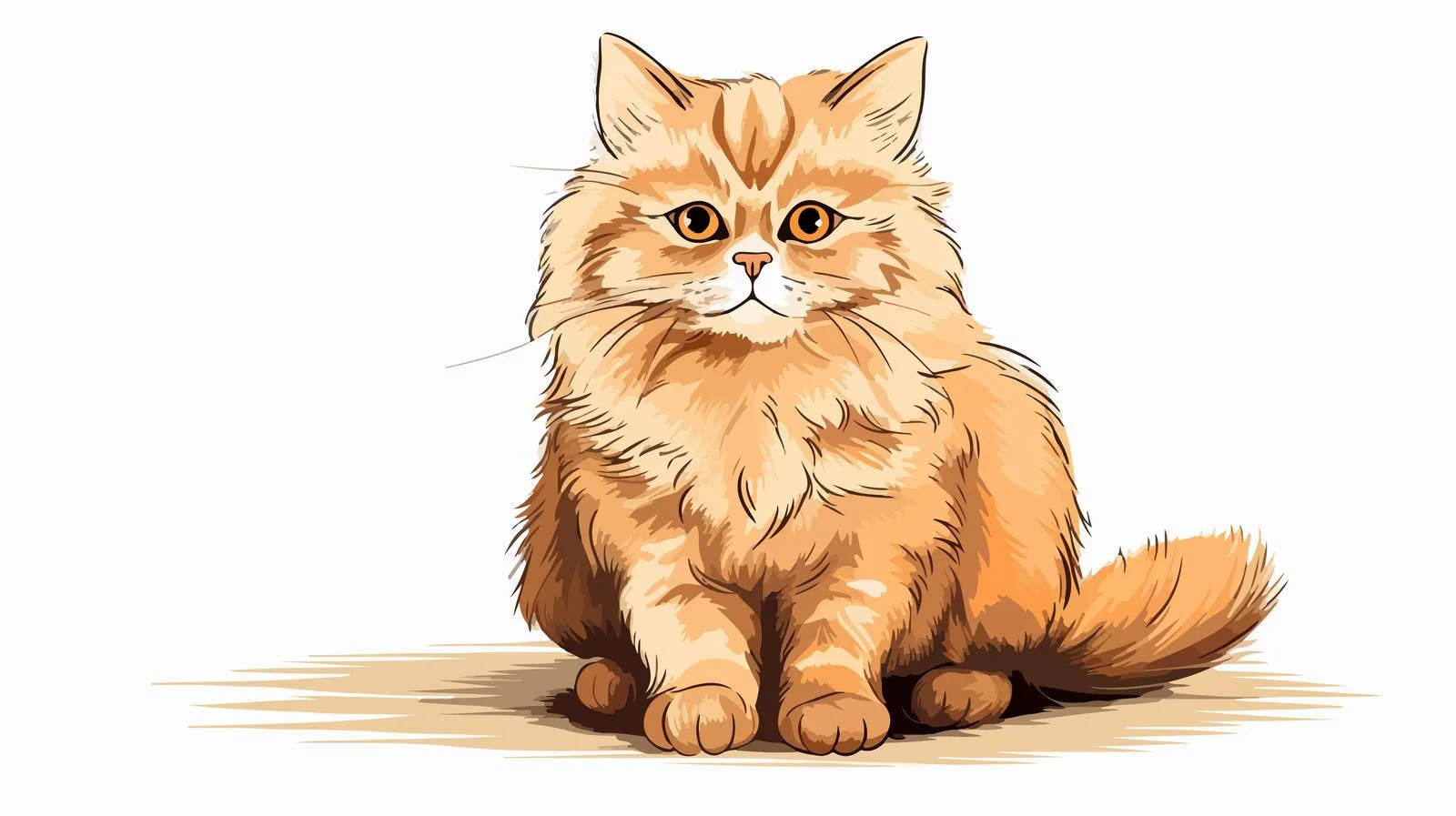Persian Fluffy Cat Hand Drawn Sketch — free download from Dotvec