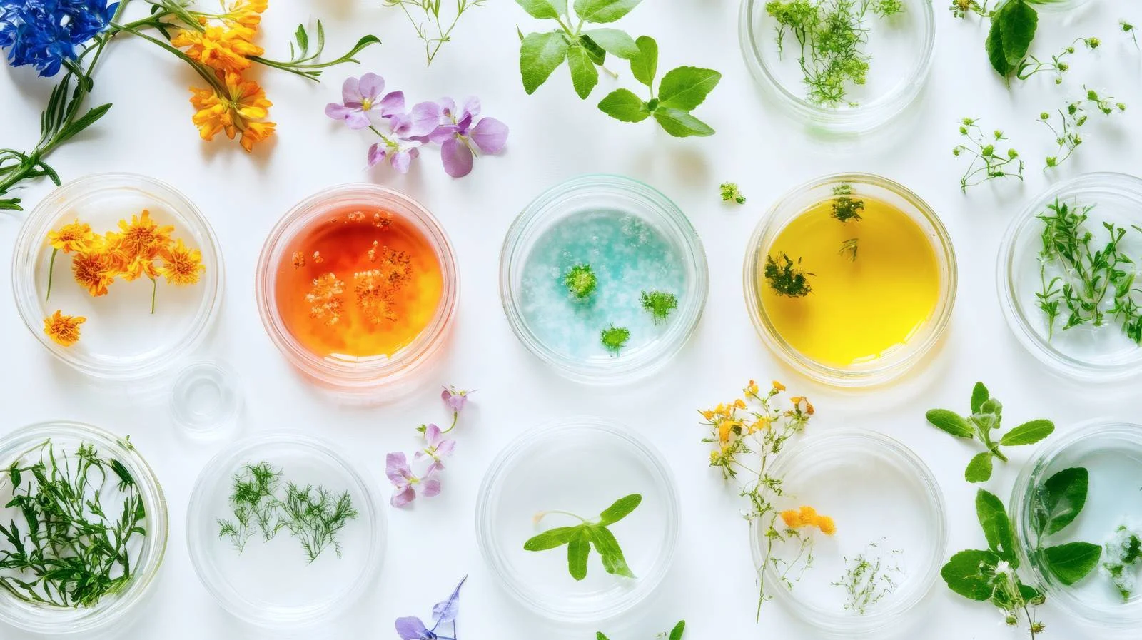 Botanical cosmetic gel in Petri dishes — free download from Dotvec