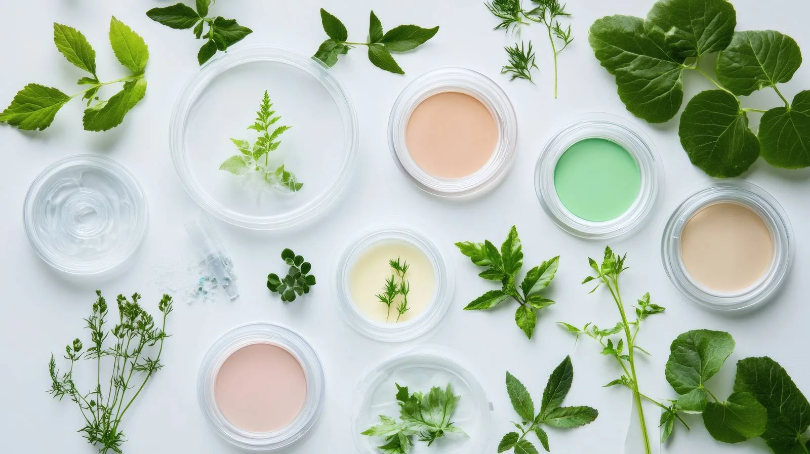 Botanical and Cosmetic Gel Swatches in Petri Dishes — free download from Dotvec