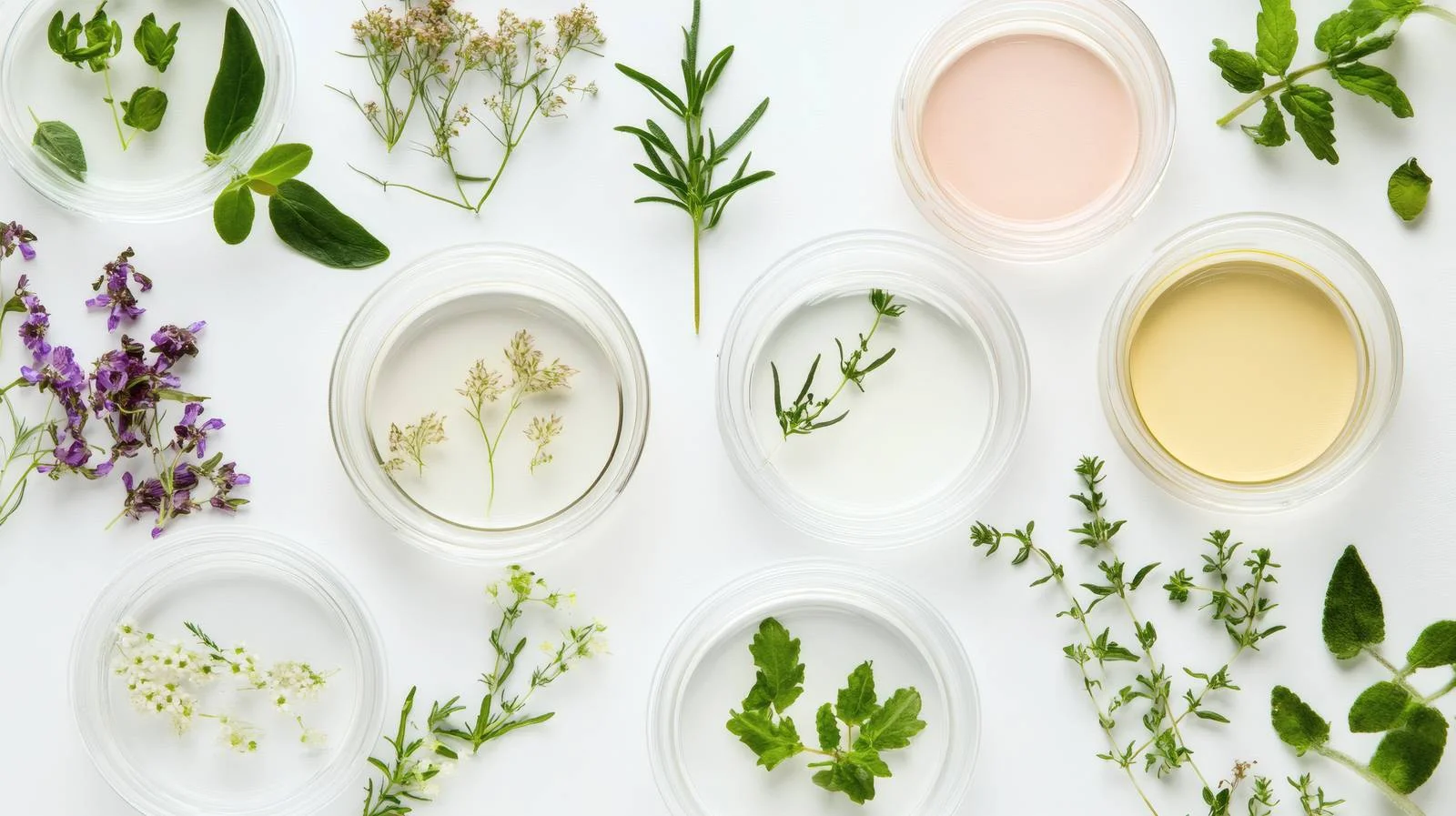Botanical and Gel Swatches in Petri Dishes — free download from Dotvec