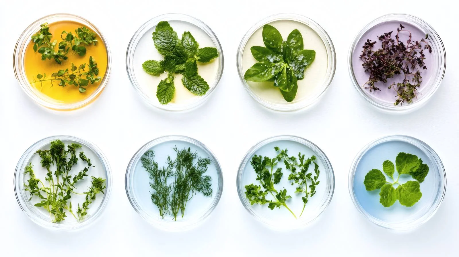 Botanical specimens in Petri dish isolation — free download from Dotvec