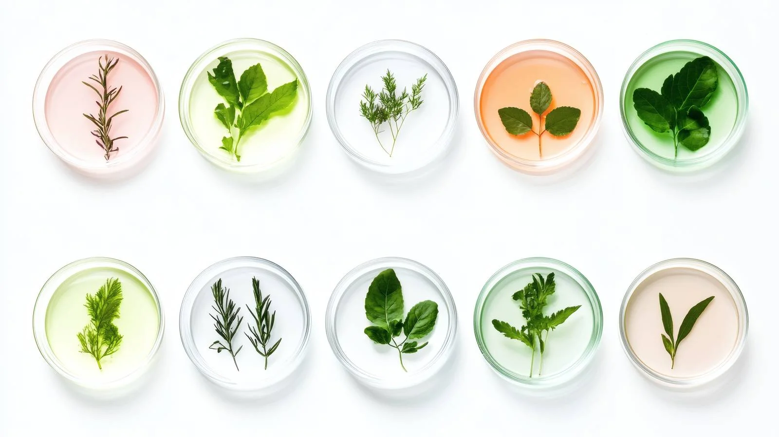 Botanical samples in isolated Petri dishes — free download from Dotvec