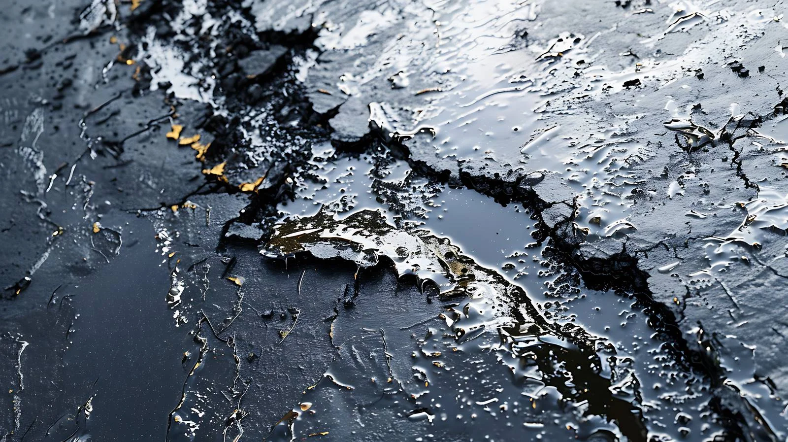 Abstract Petroleum Spill on Wet Asphalt — free download from Dotvec