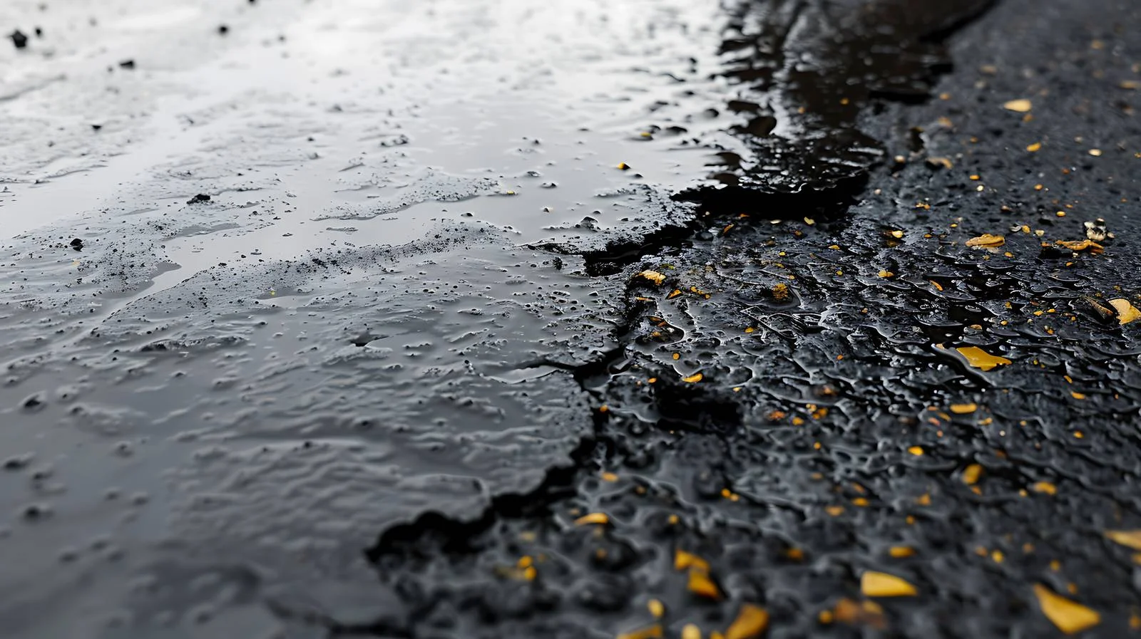 Abstract petroleum spill on wet asphalt — free download from Dotvec