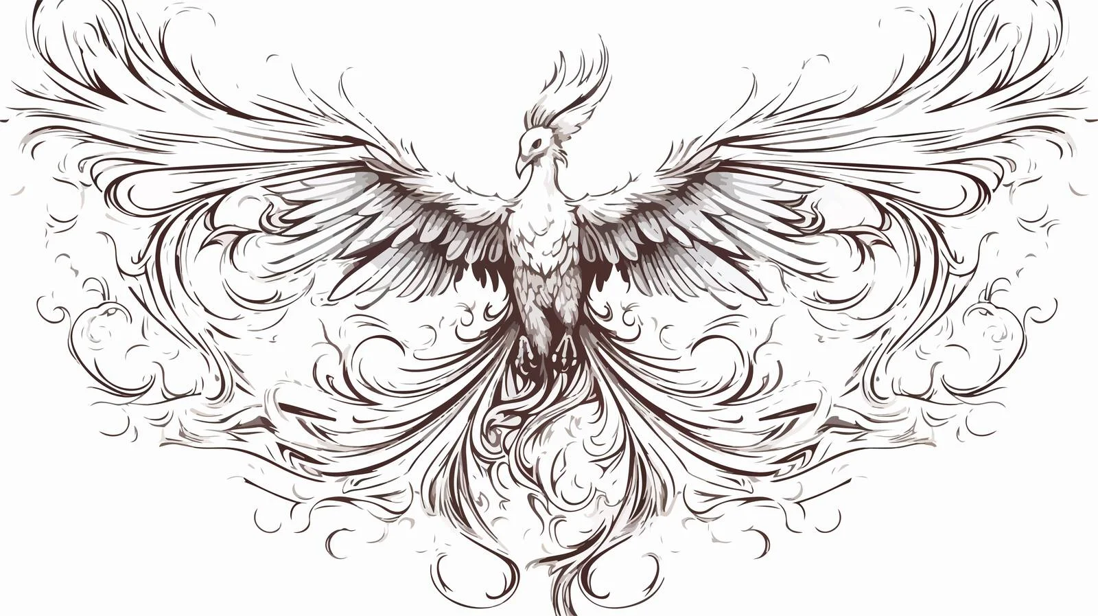 Mythical Bird Sketch Illustration — free download from Dotvec