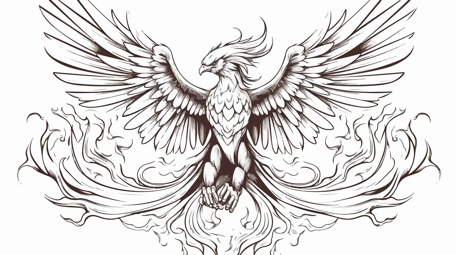 Mythical Bird Sketch Illustration — free download from Dotvec