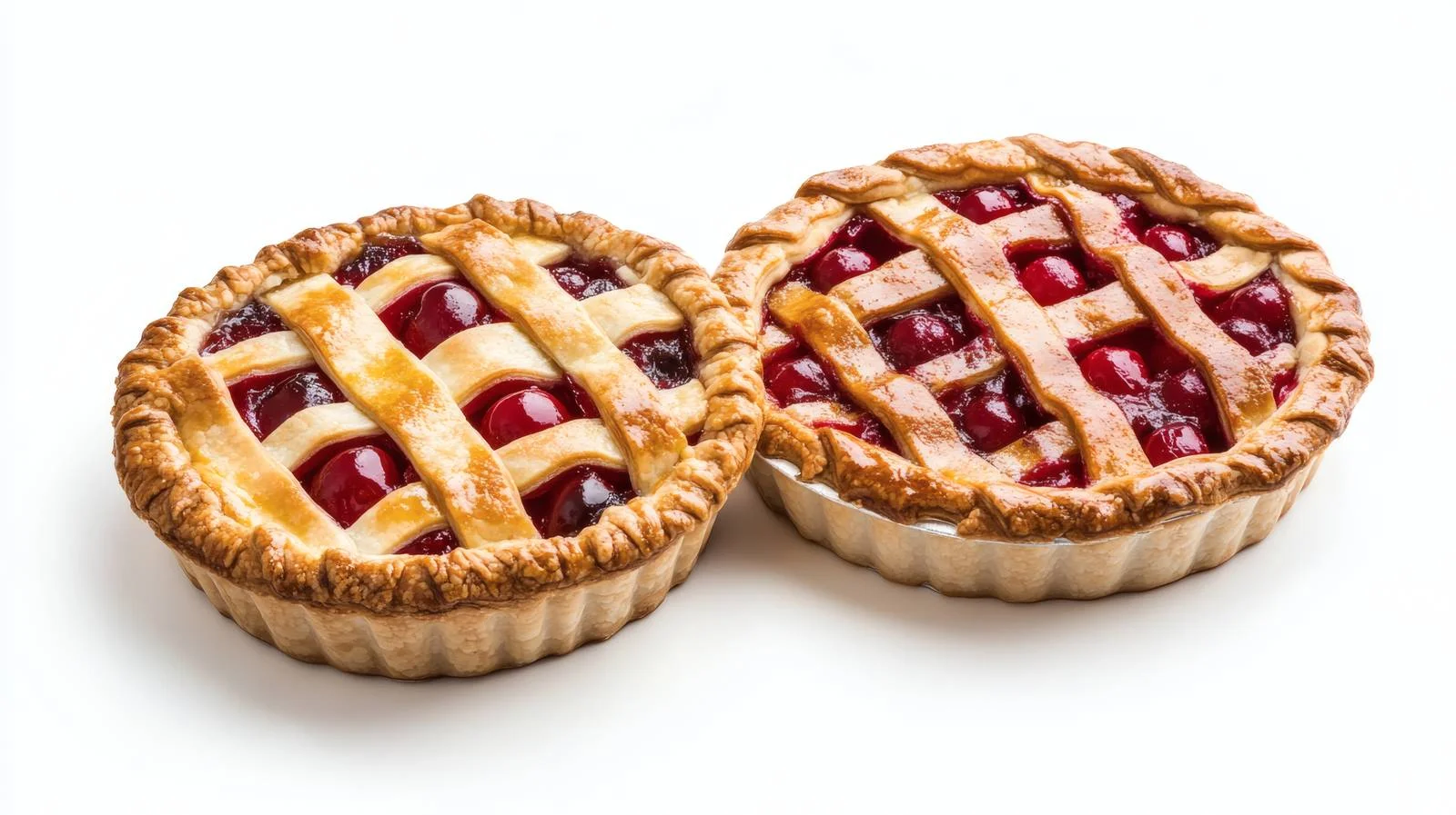 Pi Day Cherry & Apple Pies on White Background — free download from Dotvec