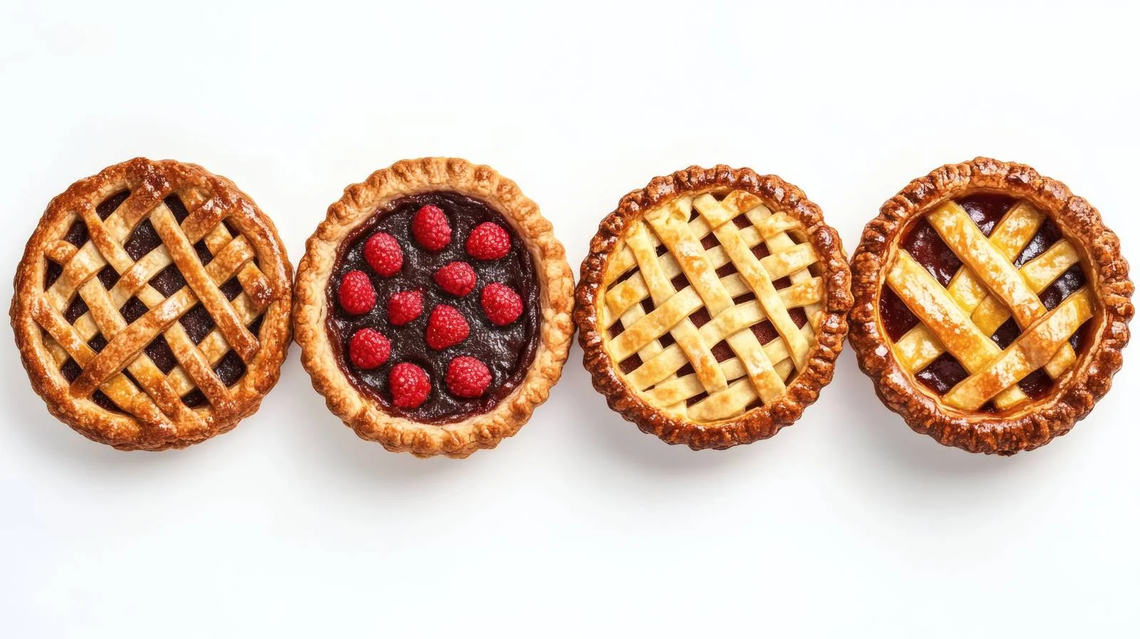 Assorted Pies on White Background Display — free download from Dotvec