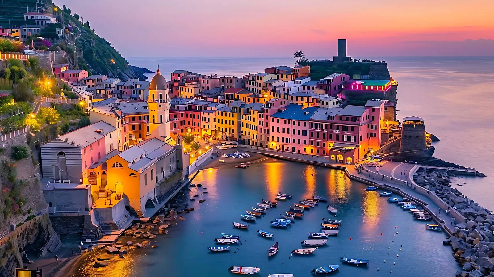 Charming Vernazza Village in Cinque Terre — free download from Dotvec