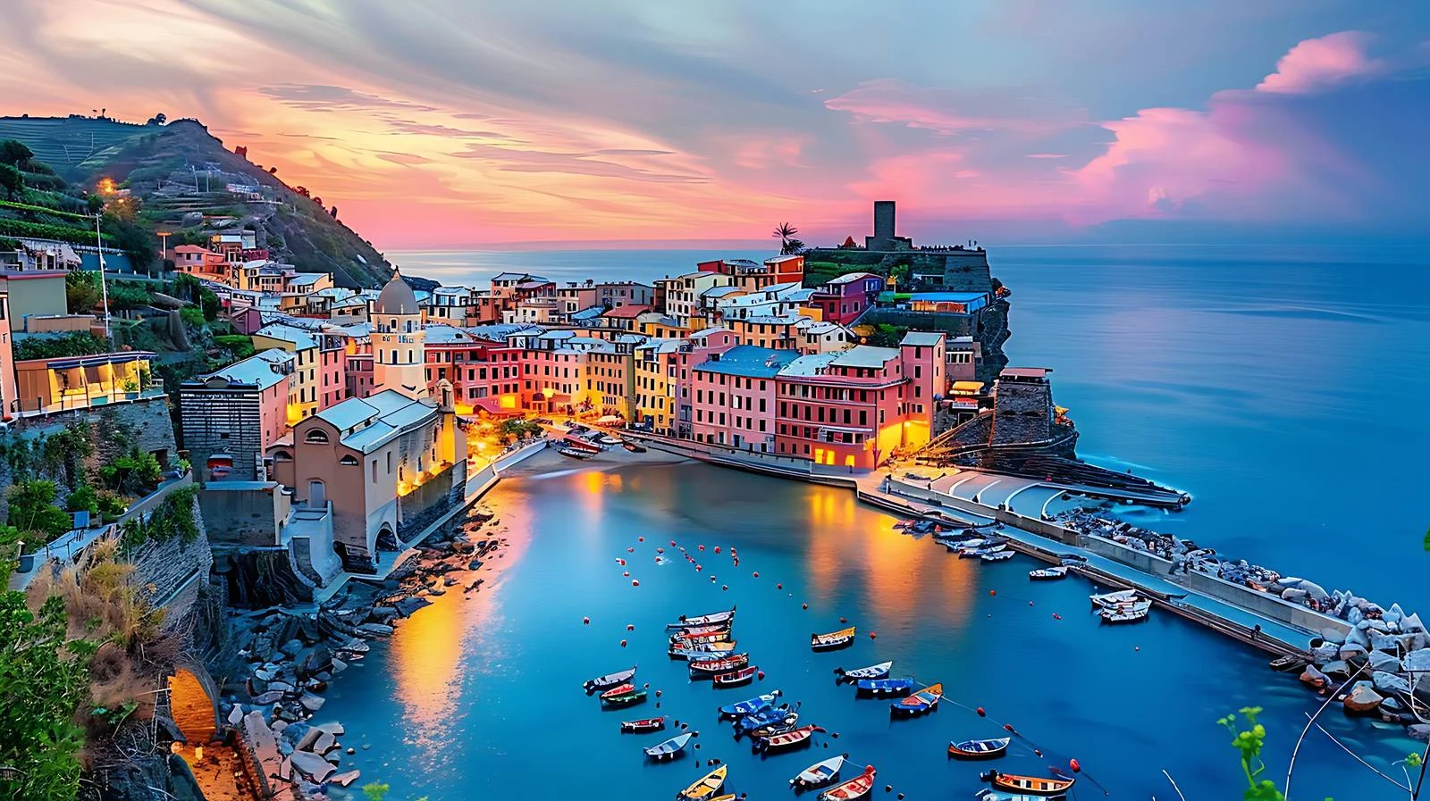 Charming Vernazza Village in Italy's Cinque Terre — free download from Dotvec