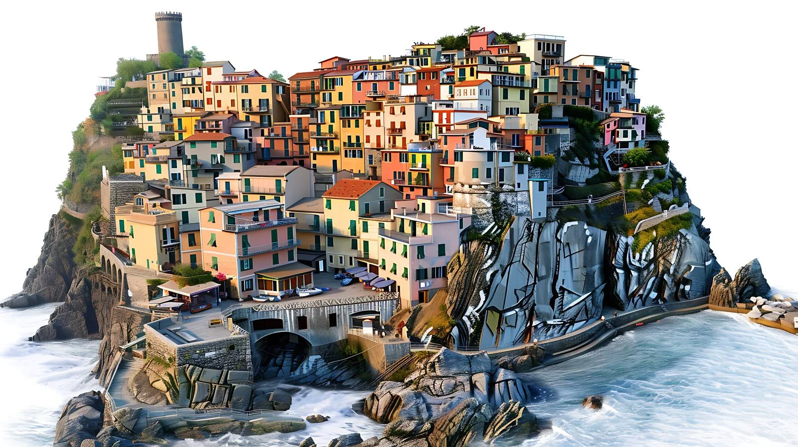 Scenic Vernazza Coastal Village Cinque Terre View — free download from Dotvec