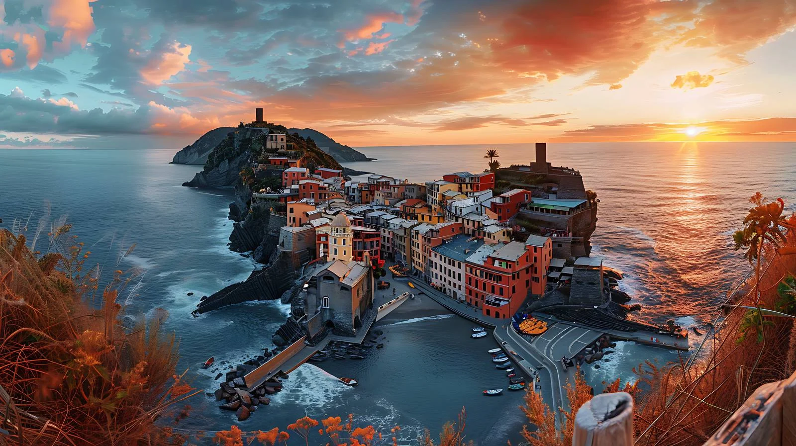 Charming Vernazza in Cinque Terre Coast — free download from Dotvec