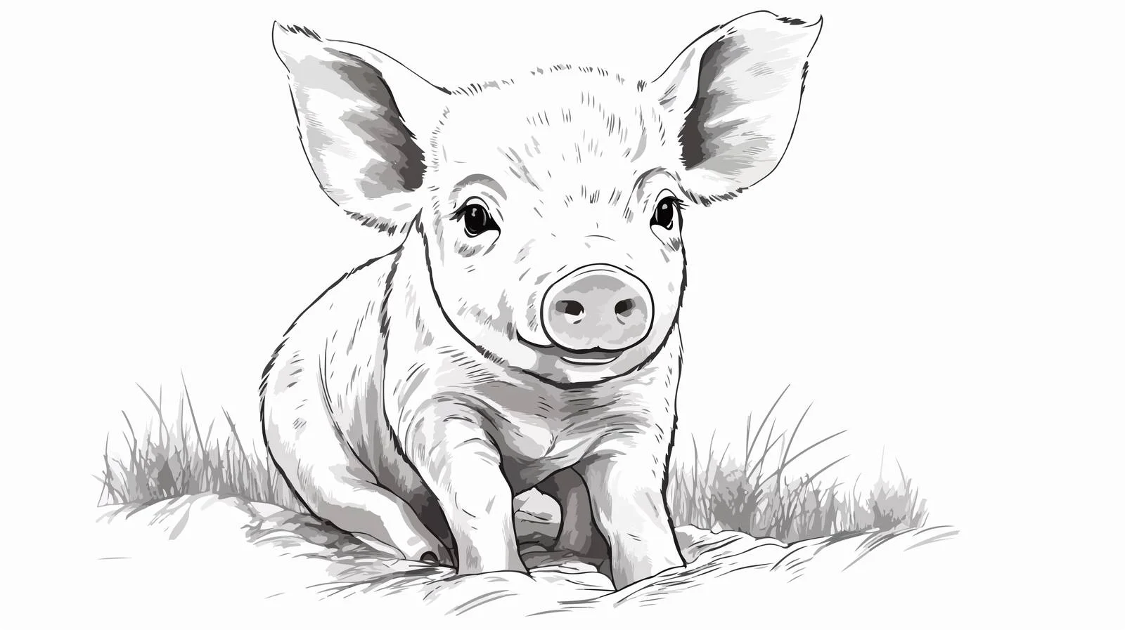 Hand-drawn Piglet Portrait for Farming — free download from Dotvec