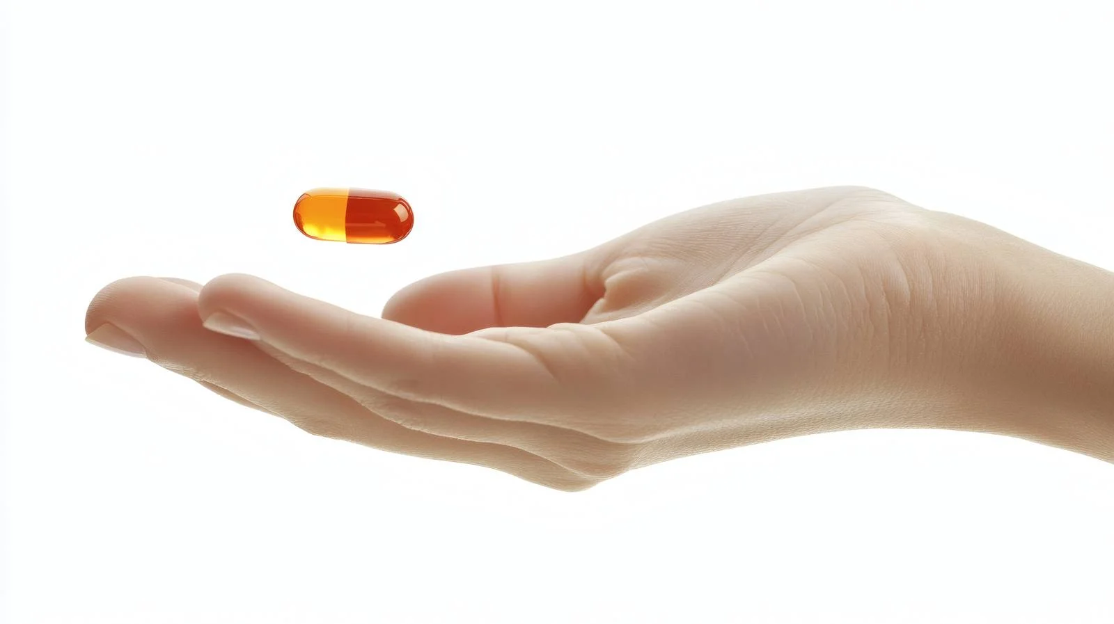 Medication Pill on Hand Isolated White — free download from Dotvec