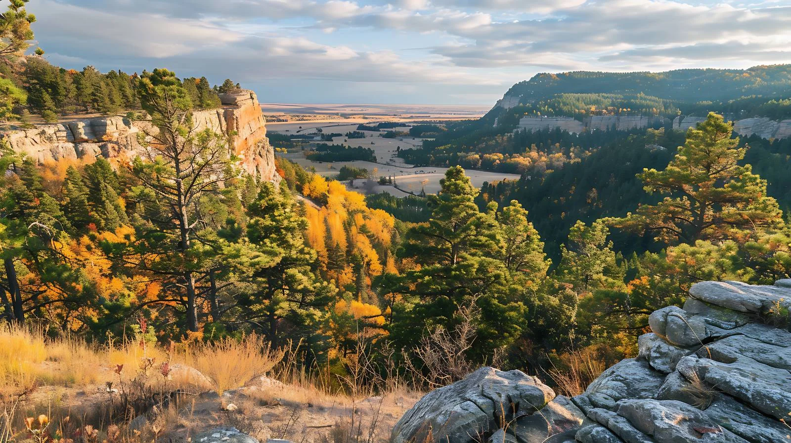 Scenic Pine Trees With Valley View — free download from Dotvec