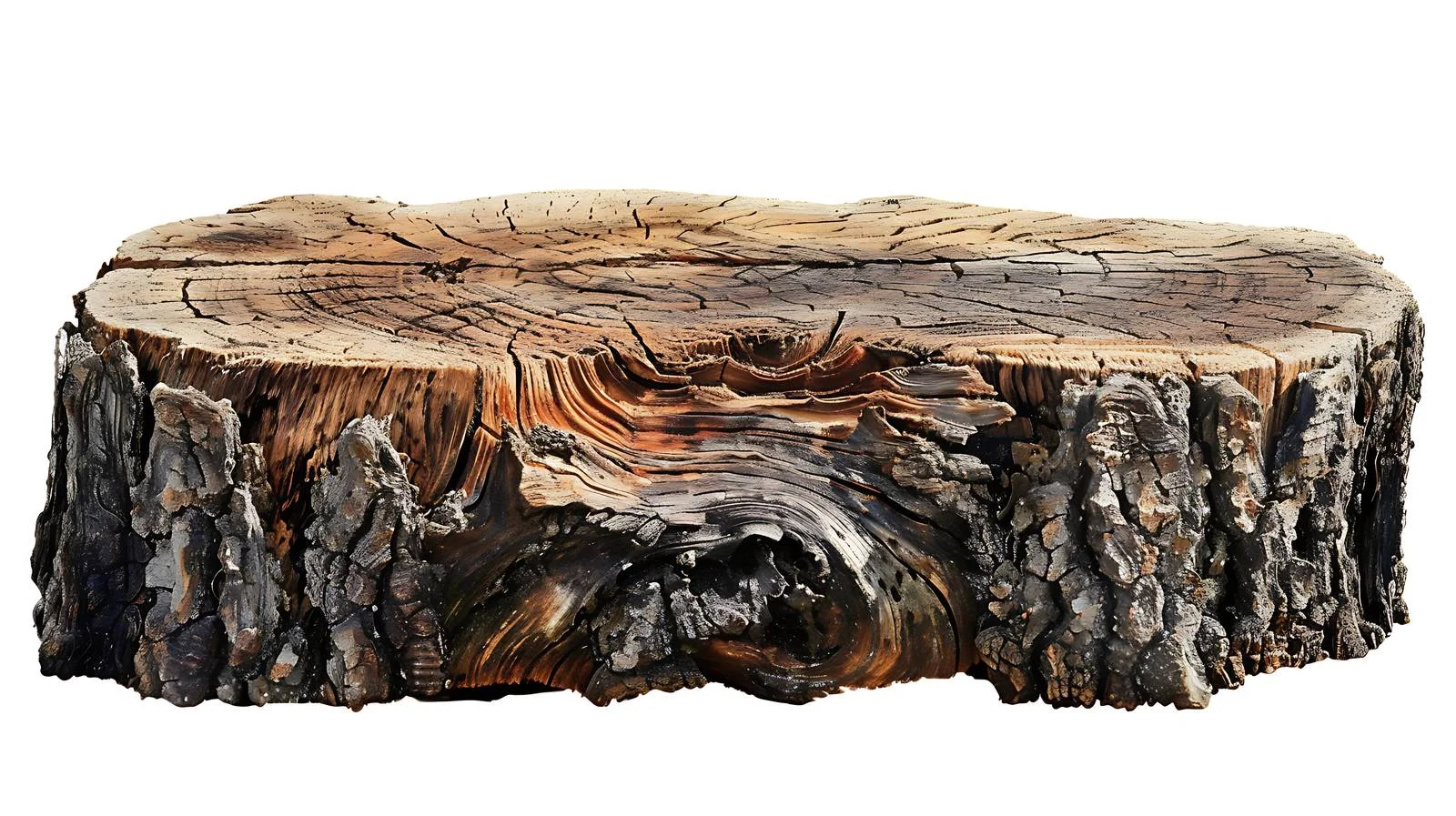 Pine Stump Background on White Isolation — free download from Dotvec