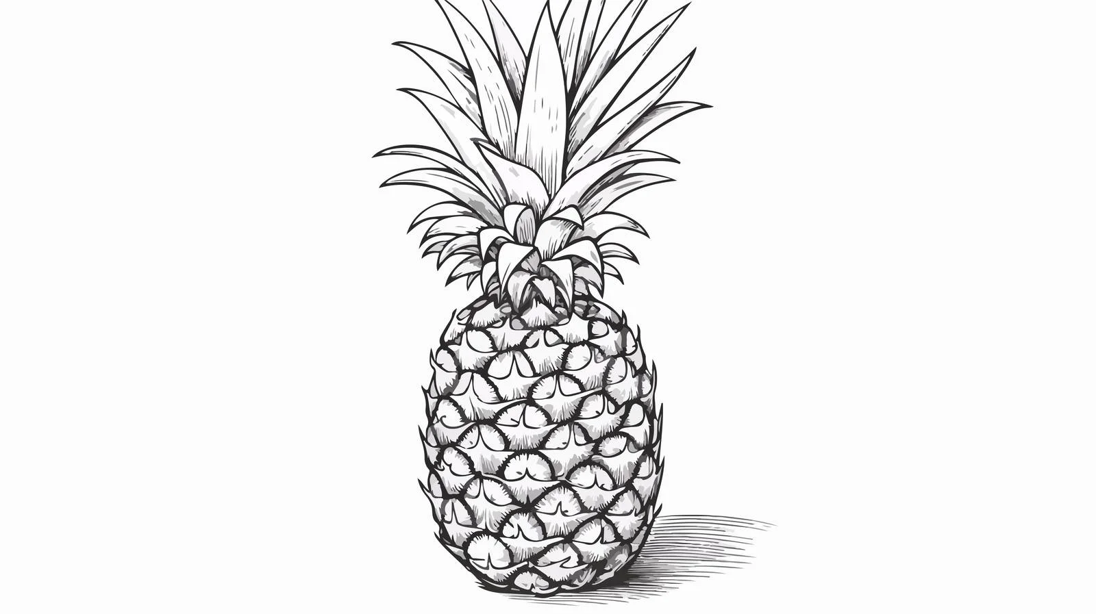 Hand Drawn Pineapple Engraved Sketch Vector — free download from Dotvec