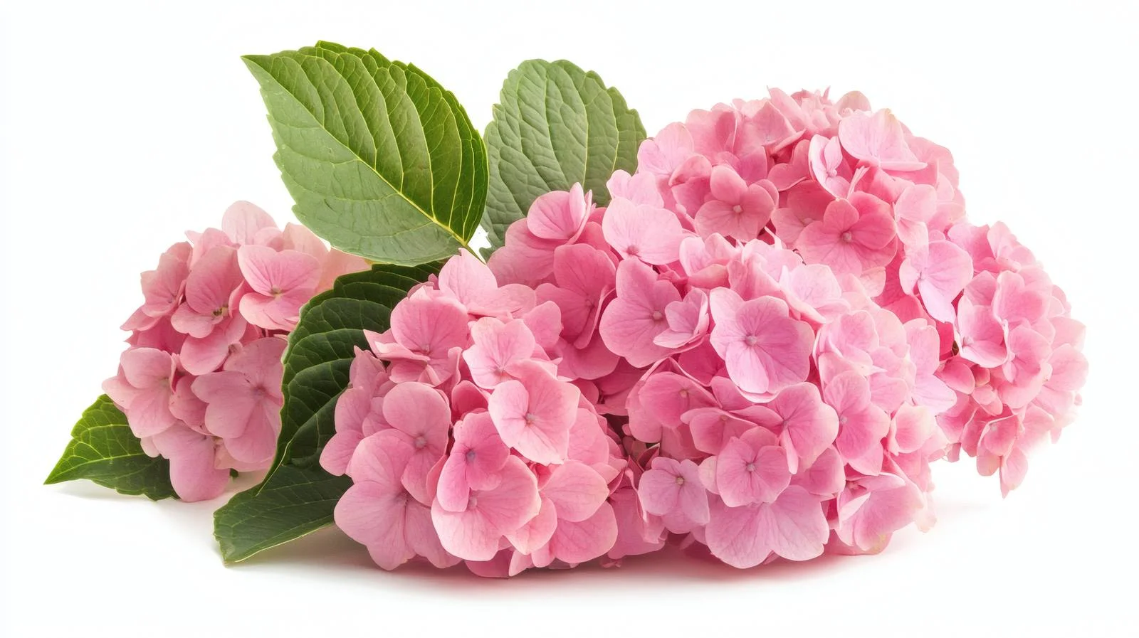 Elegant Pink Hydrangea Blossoms on White — free download from Dotvec