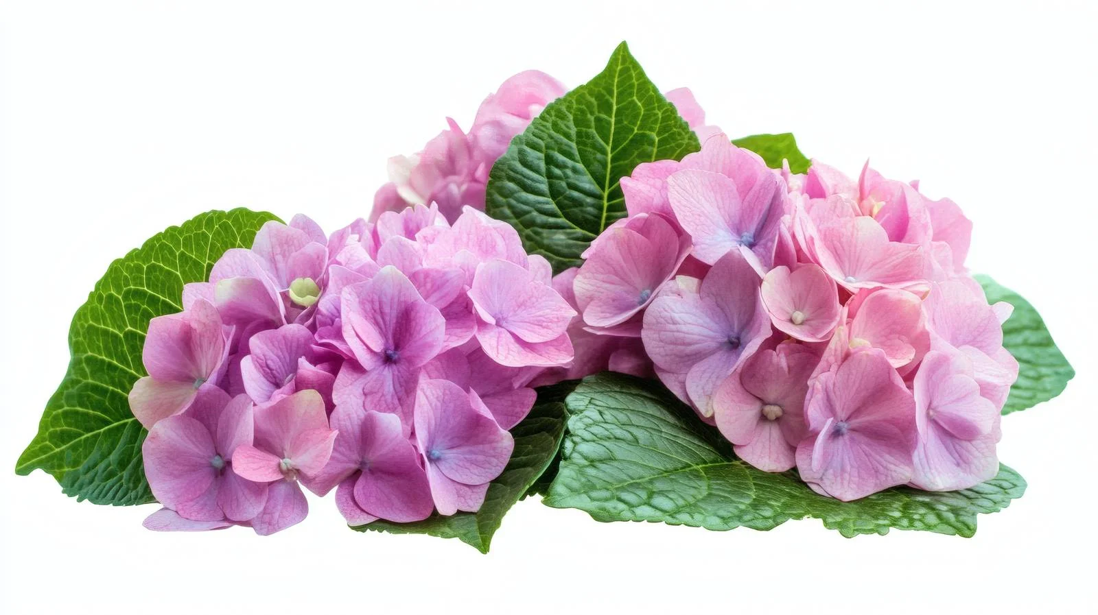 Delicate Pink Hydrangea Flowers on White — free download from Dotvec