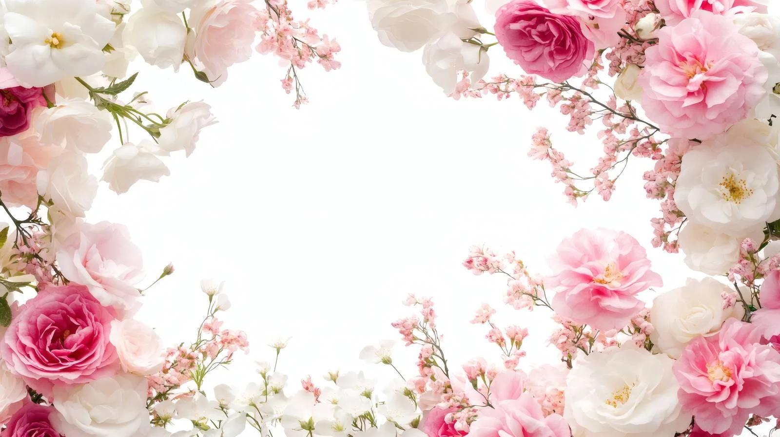Elegant Pink and White Floral Border — free download from Dotvec