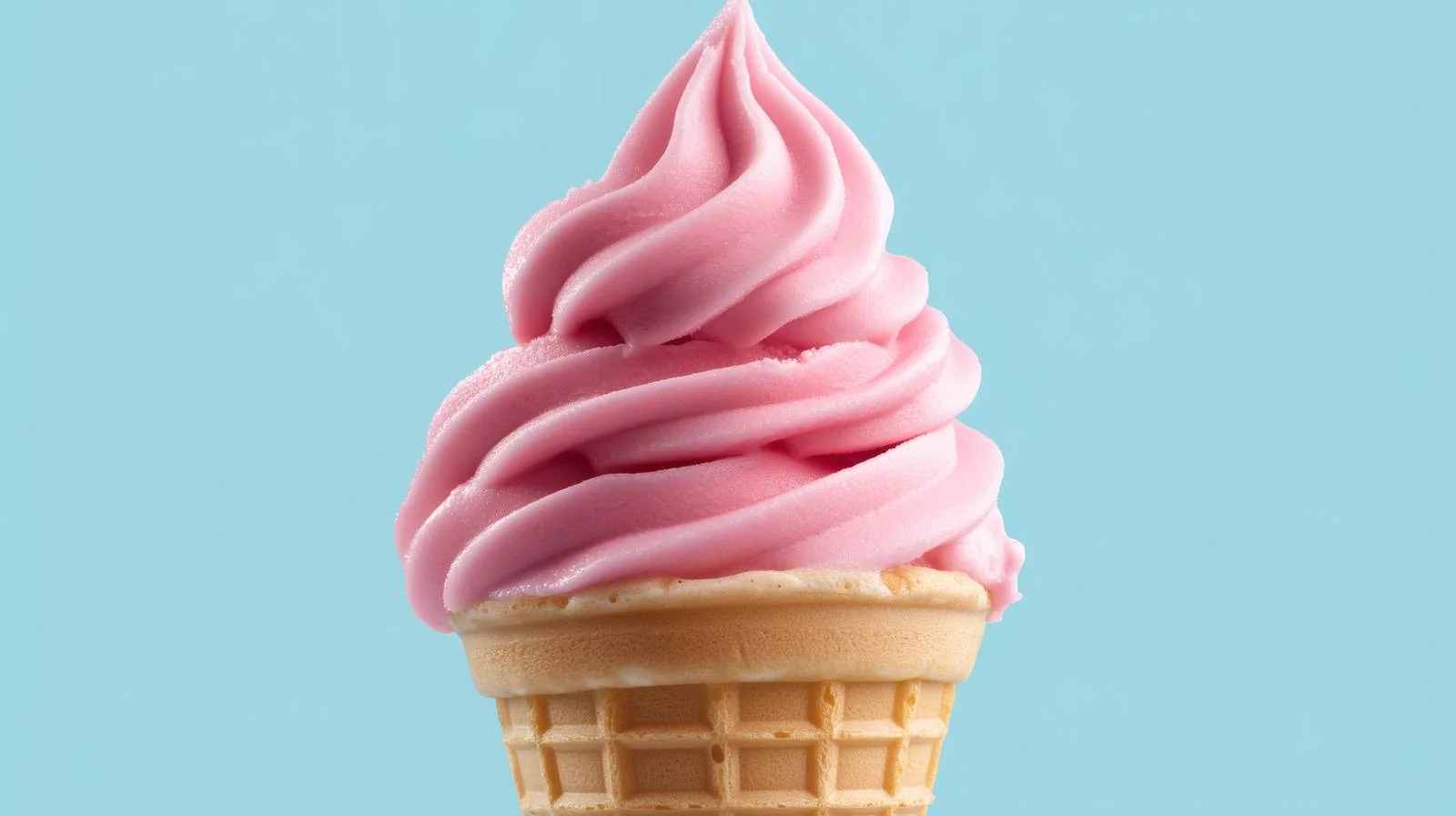 Vibrant Pink Ice Cream Cone on Blue — free download from Dotvec