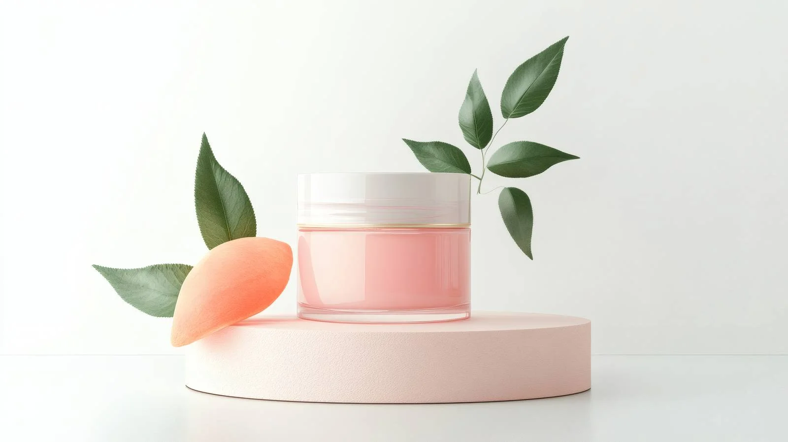 Elegant Pink Peach Beauty Product White Background — free download from Dotvec