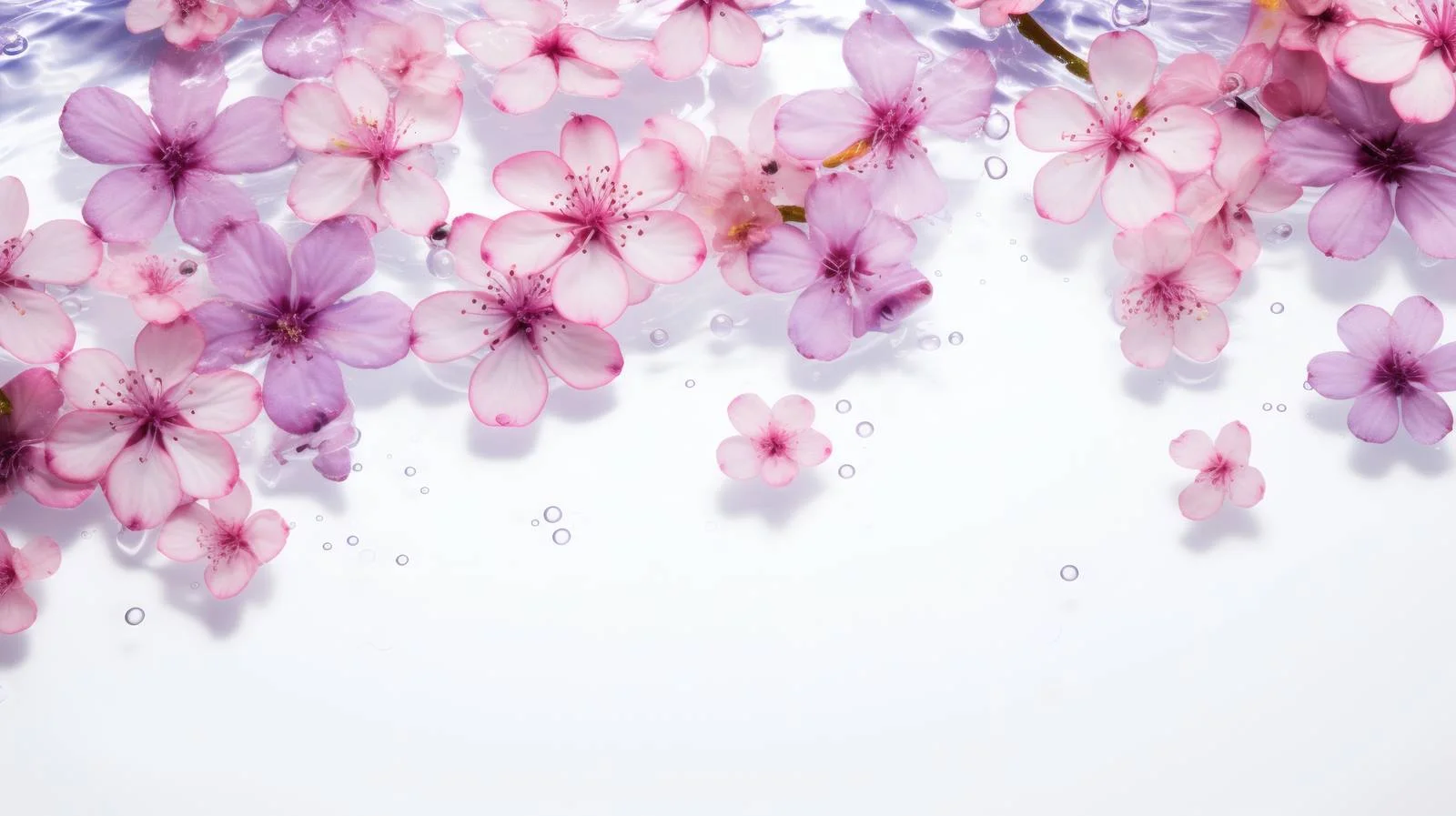 Elegant Pink Water with Purple Flowers Background — free download from Dotvec