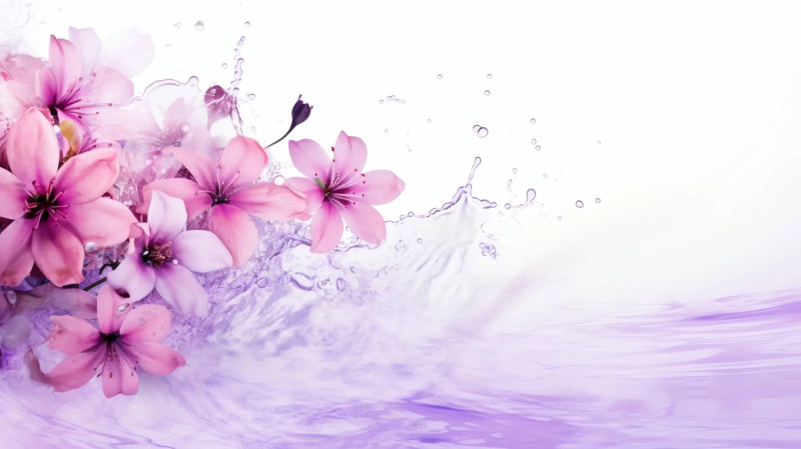 Ethereal Pink Water and Purple Blooms — free download from Dotvec