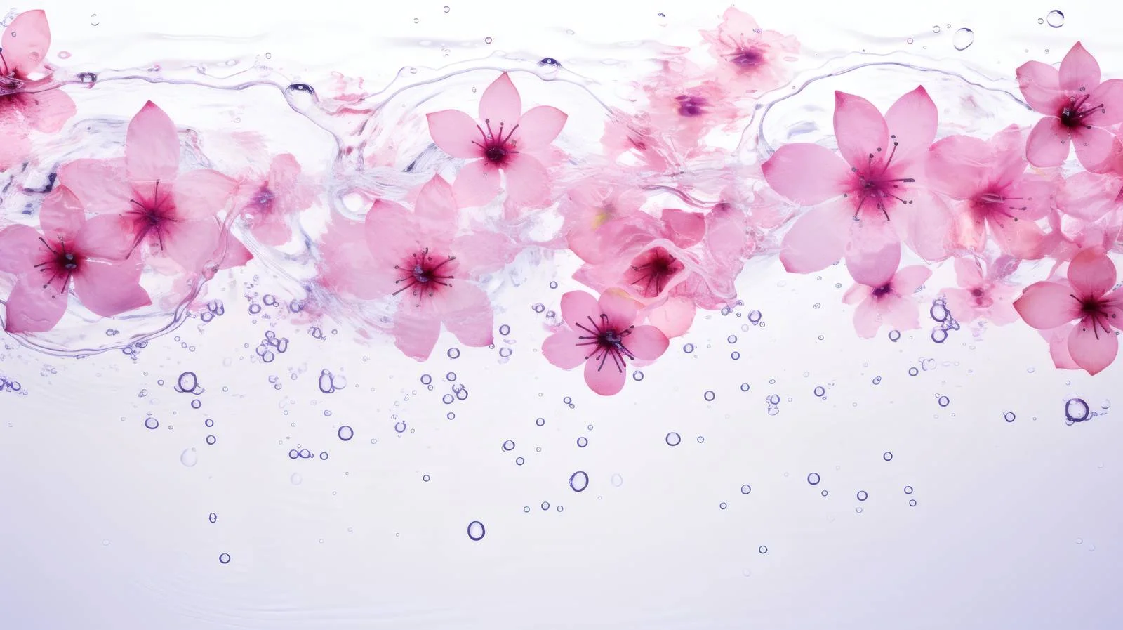 Tranquil Pink Water Purple Flowers Background — free download from Dotvec