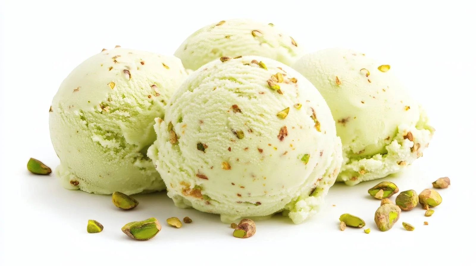 Creamy Pistachio Ice Cream on White Background — free download from Dotvec