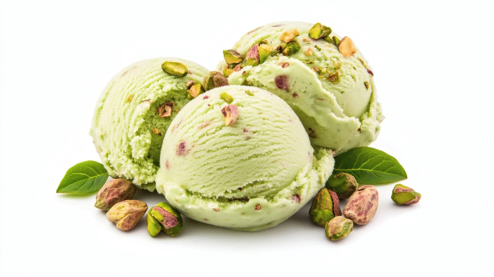Exquisite Pistachio Ice Cream on White – free mines image from Dotvec