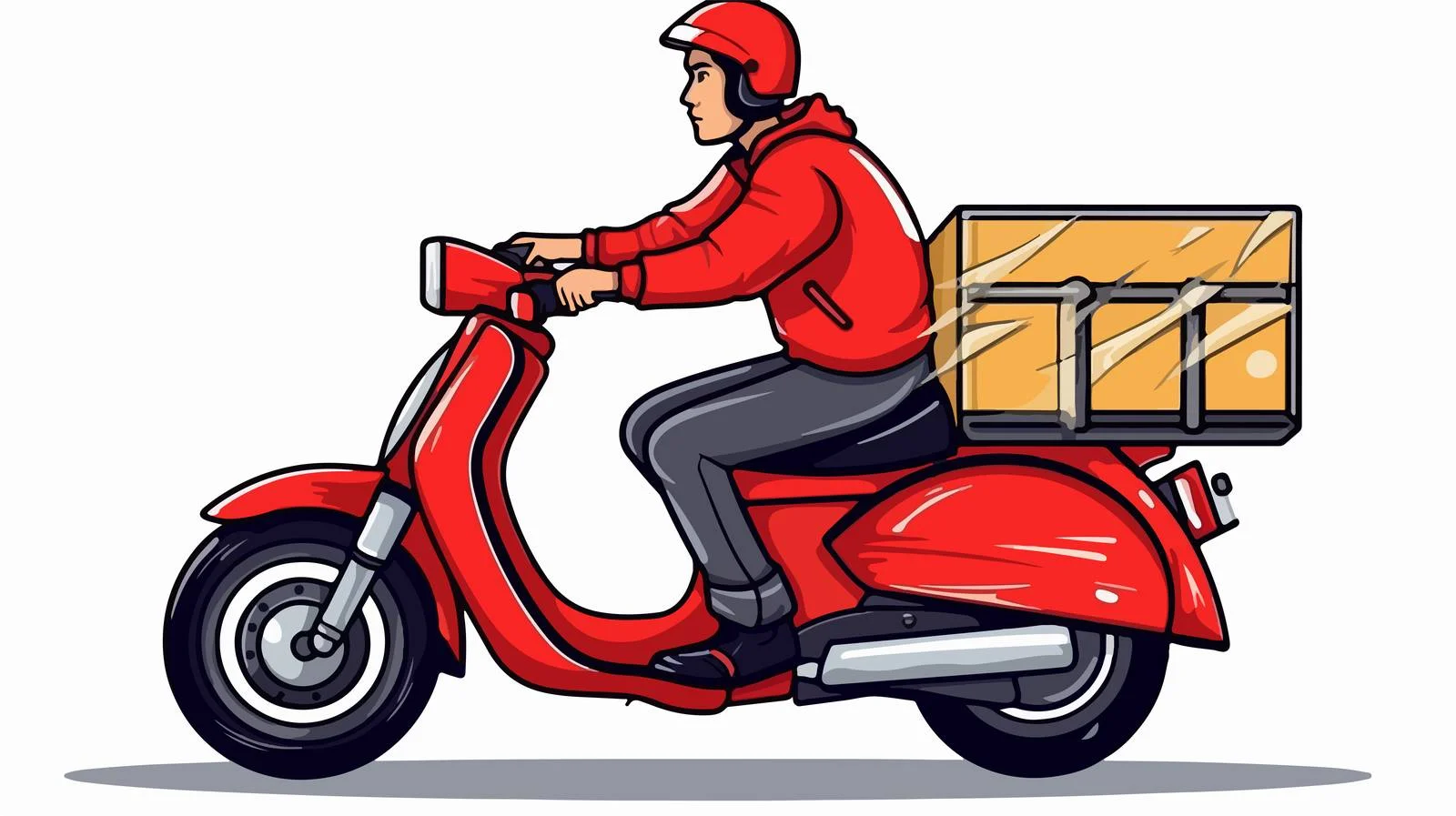 Efficient Pizza Delivery Motorcycle Staff — free download from Dotvec