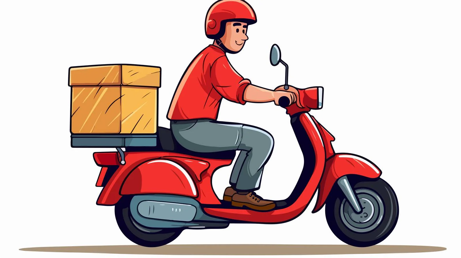 Efficient Pizza Delivery Motorcycle Staff — free download from Dotvec