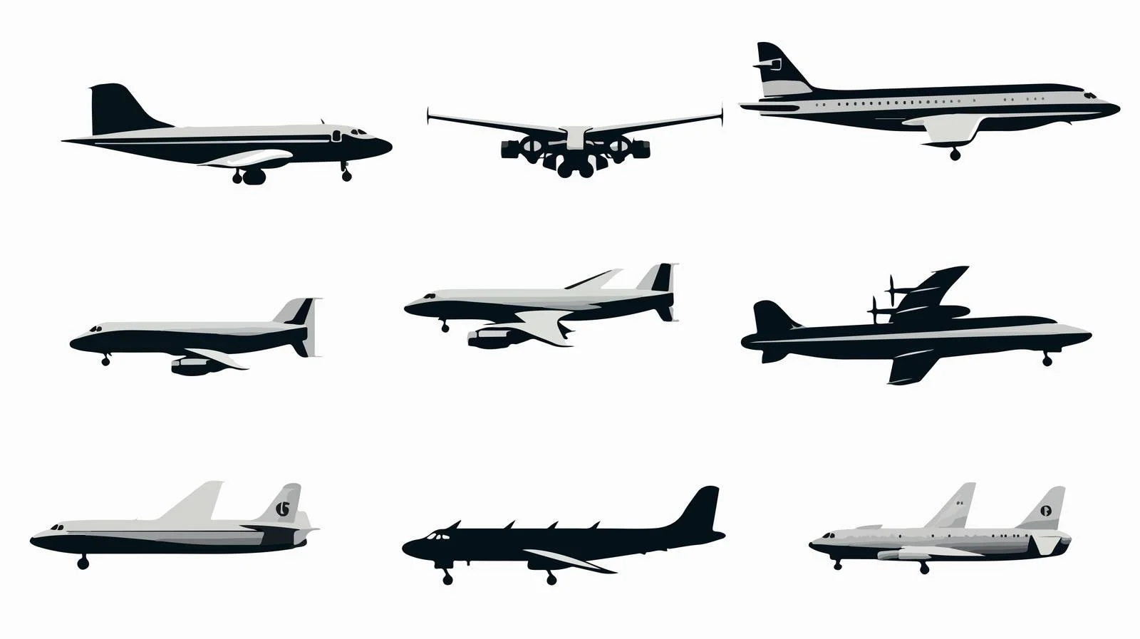 Aircraft Silhouette Set — free download from Dotvec