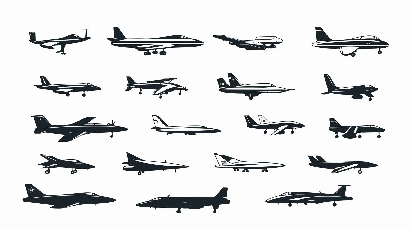 Aircraft Silhouette Collection — free download from Dotvec