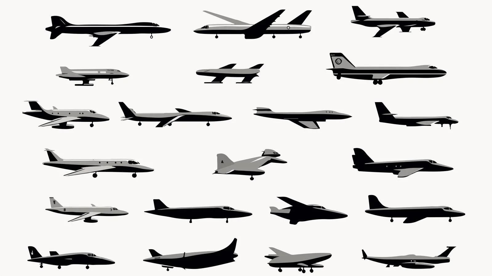 Aircraft Silhouette Collection — free download from Dotvec