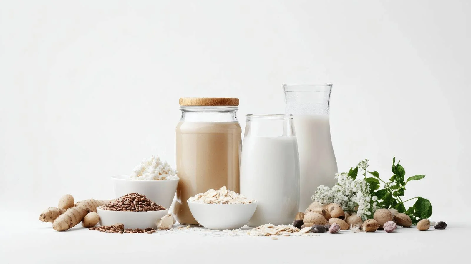Vegan Milk on White Background — free download from Dotvec