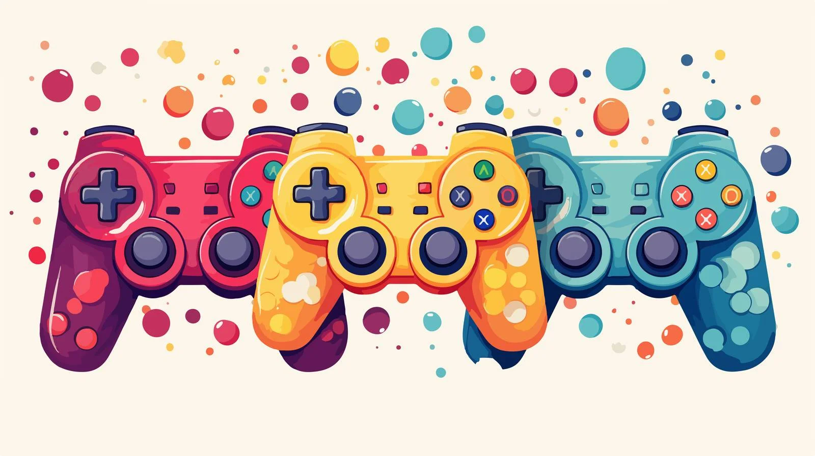 Colorful Vintage Game Controller Poster — free download from Dotvec